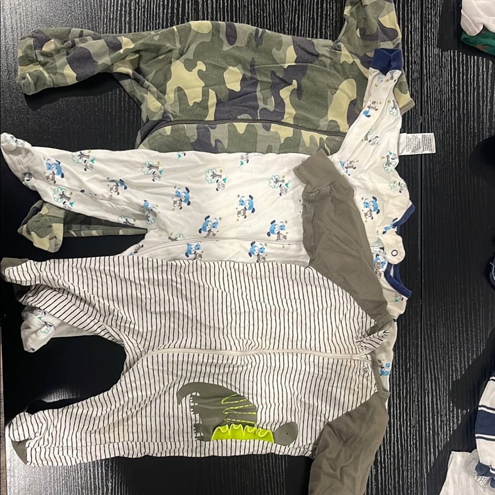 Gerber Kids One Pieces Footies - Camouflage, White, Gray